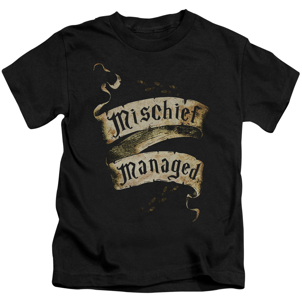 Harry Potter Mischief Managed Juvenile Kids Youth T Shirt Black