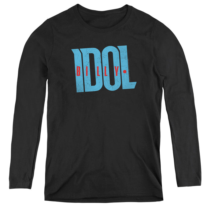 Billy Idol Logo Womens Long Sleeve Shirt Black