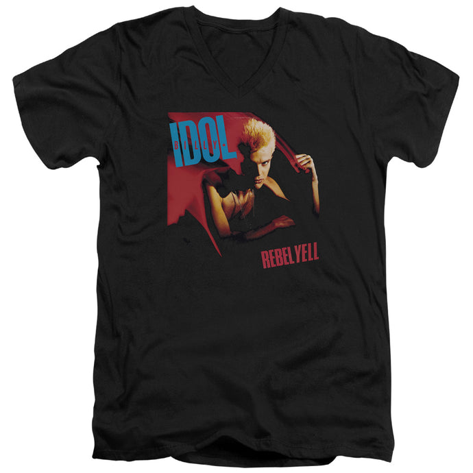 Billy Idol Rebel Yell Mens Slim Fit V-Neck T Shirt Black