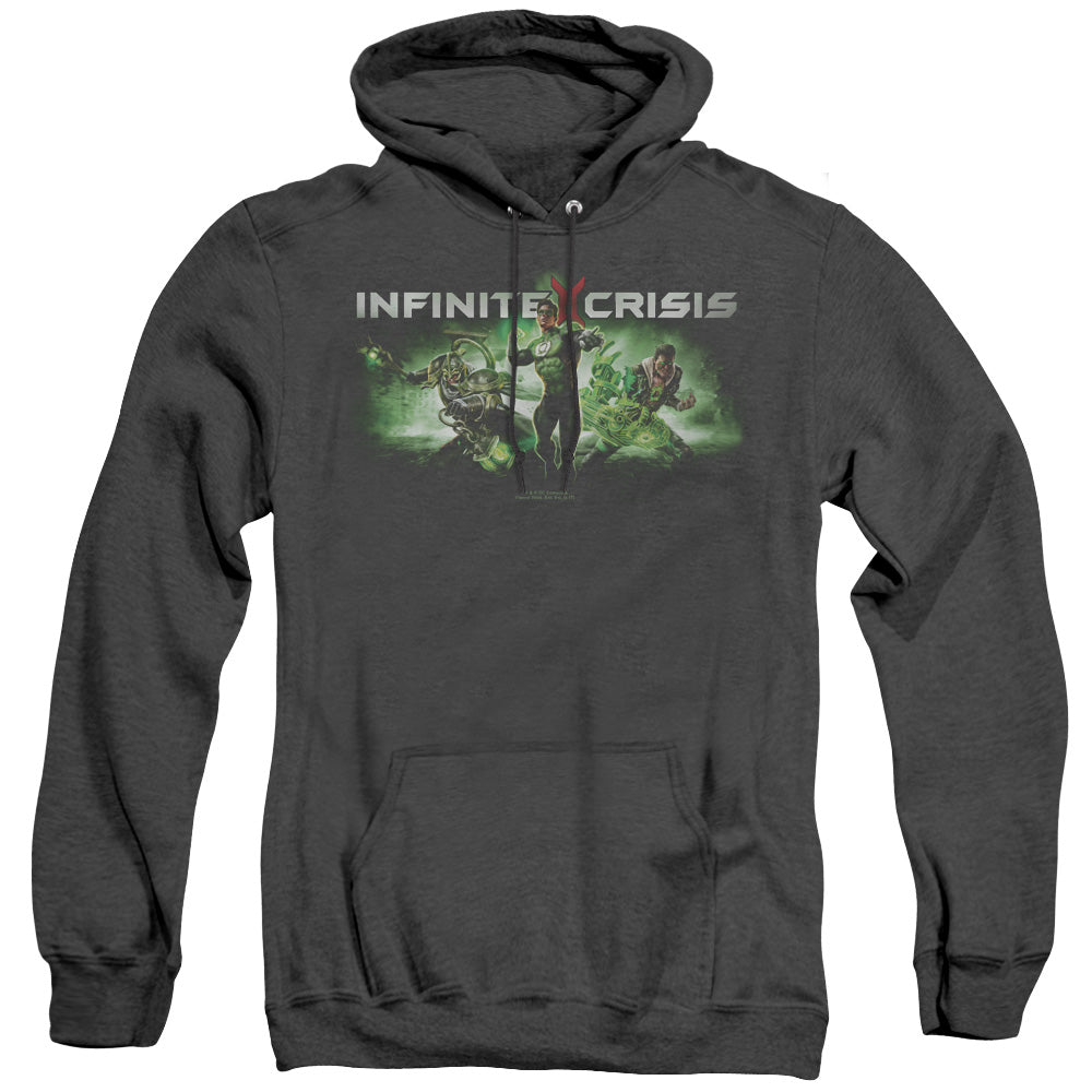 Infinite Crisis Ic Green Mens Heather Hoodie Black Officially Licensed
