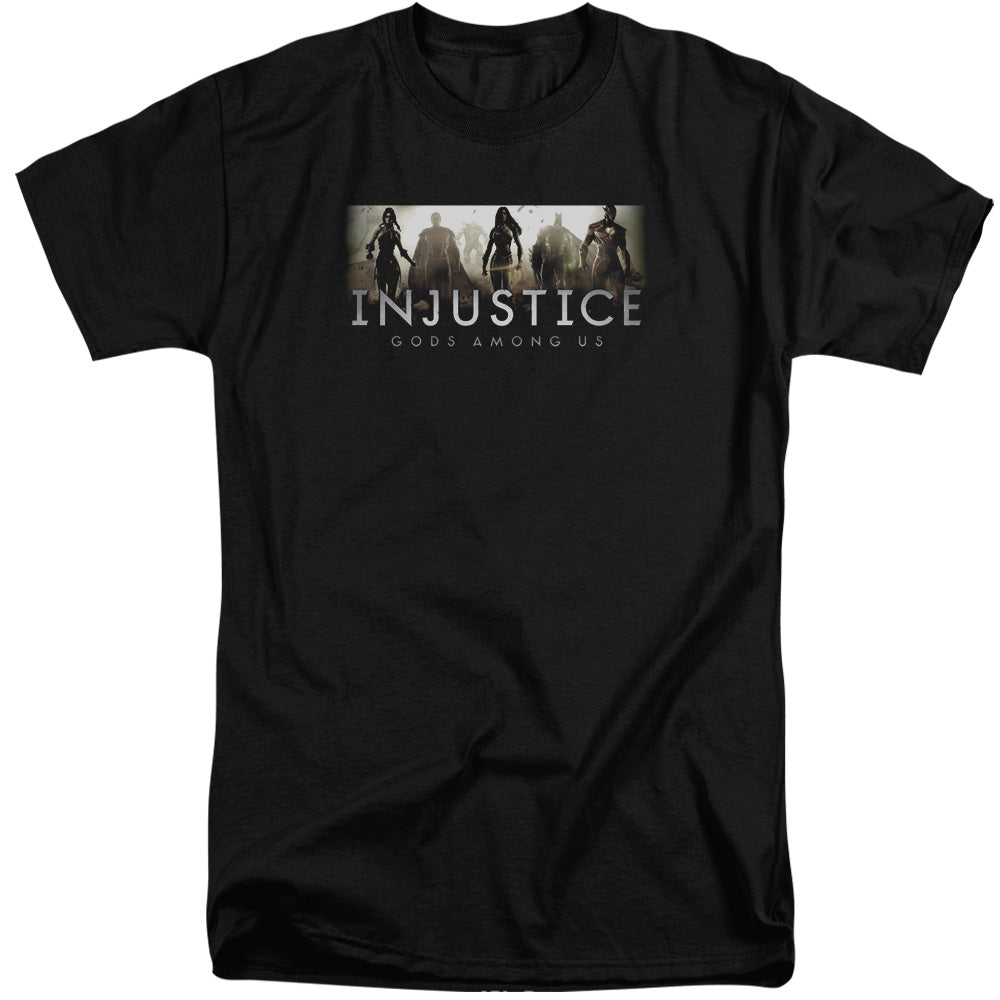 Injustice Gods Among Us Logo Mens Tall T Shirt Black Officially Licensed