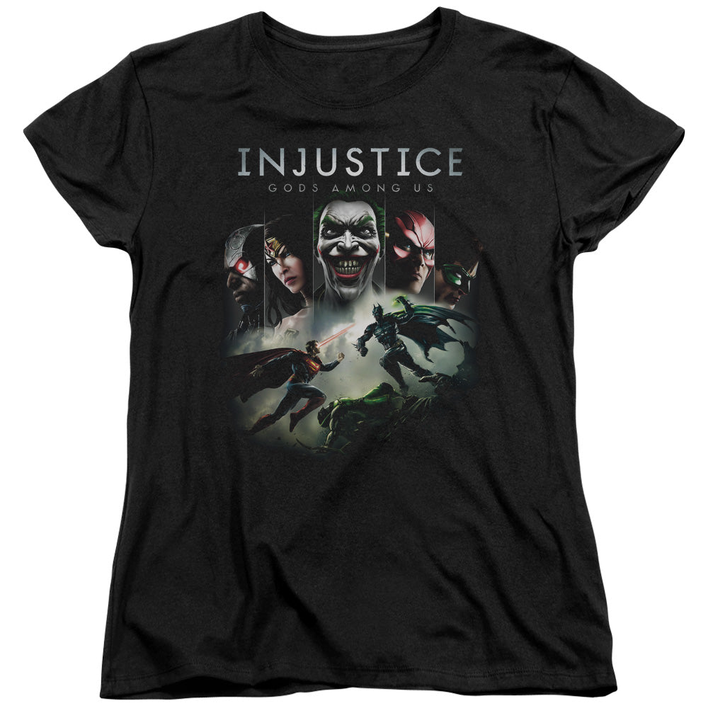 Injustice Gods Among Us Key Art Womens T Shirt Black