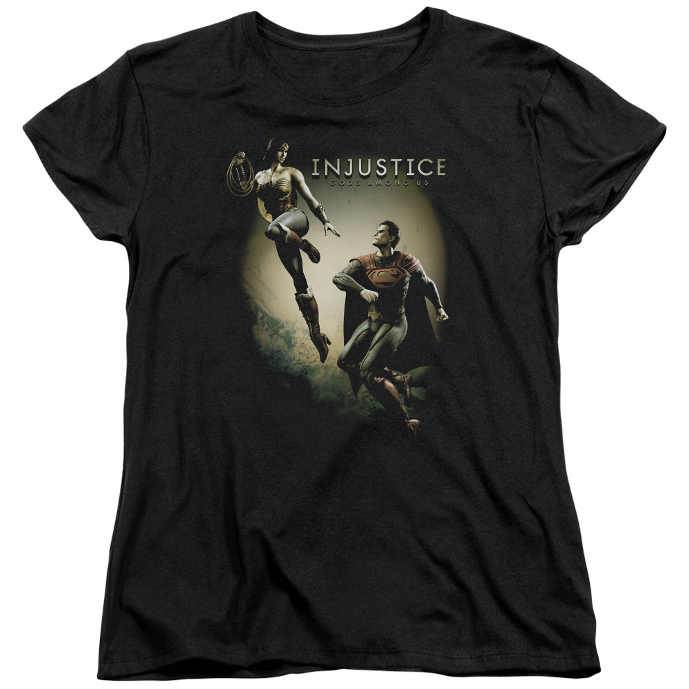 Injustice Gods Among Us Battle of the Gods Womens T Shirt Black
