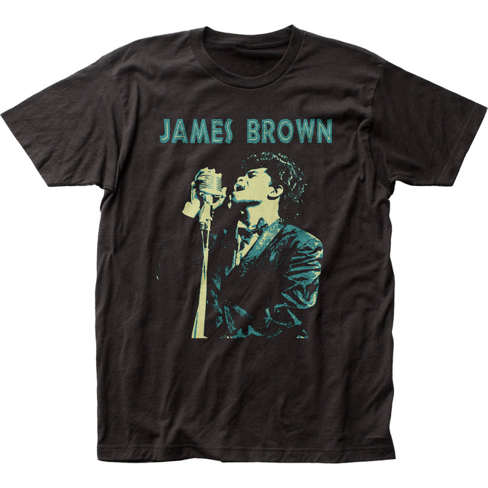 James Brown Singing Mens T Shirt Black