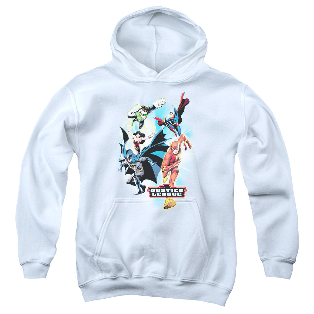 Justice League at Your Service Kids Youth Hoodie White