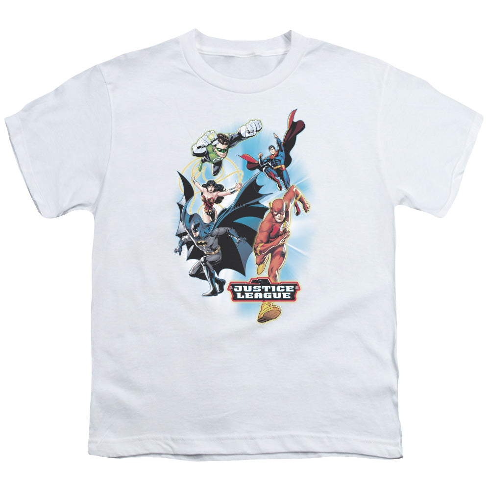 Justice League at Your Service Kids Youth T Shirt White