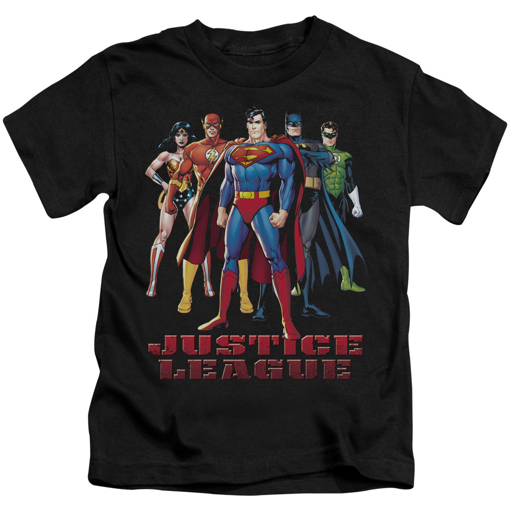 Justice League in League Juvenile Kids Youth T Shirt Black