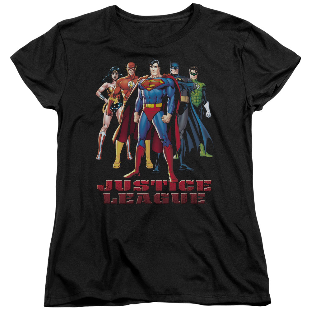 Justice League in League Womens T Shirt Black
