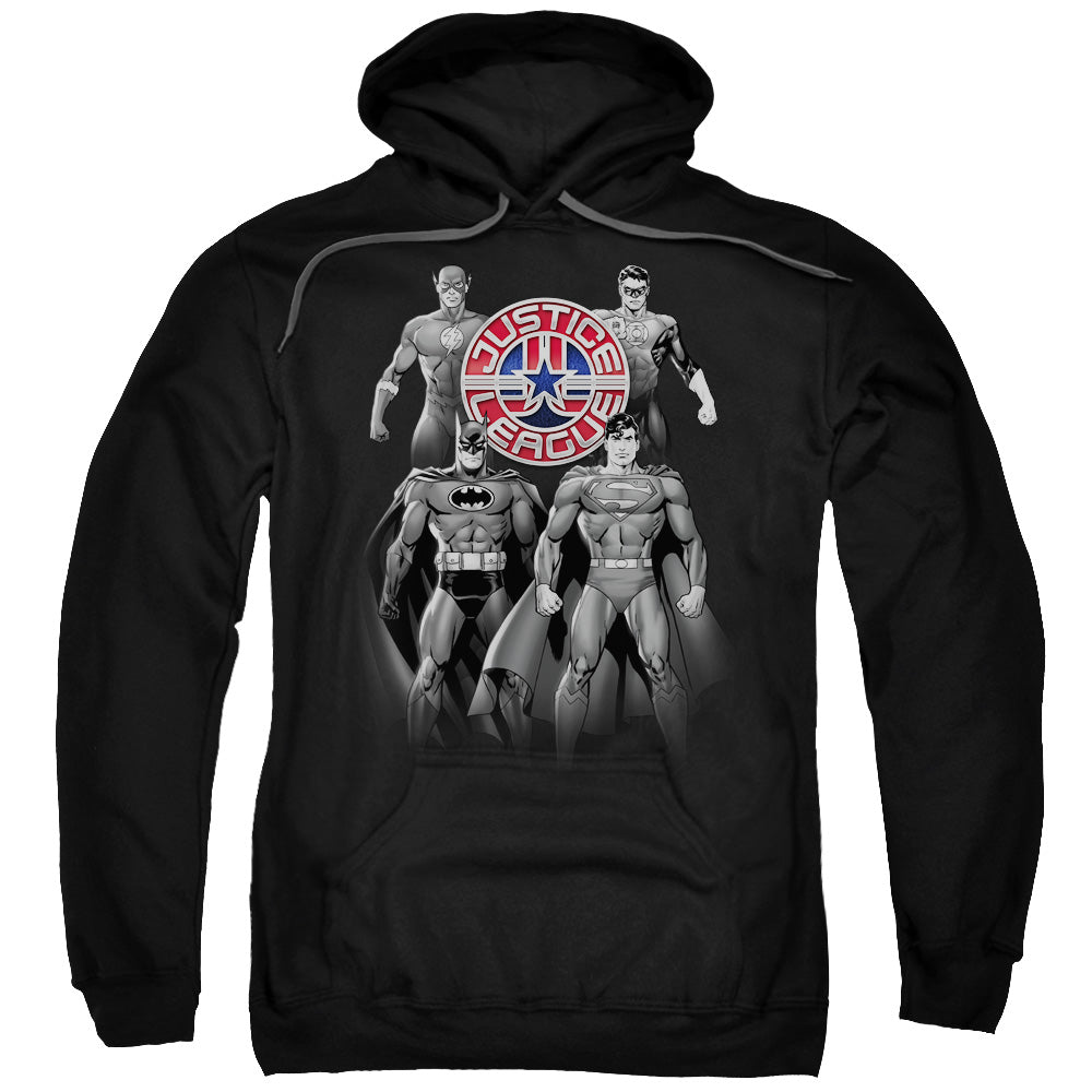 Justice League Shades of Gray Mens Hoodie Black