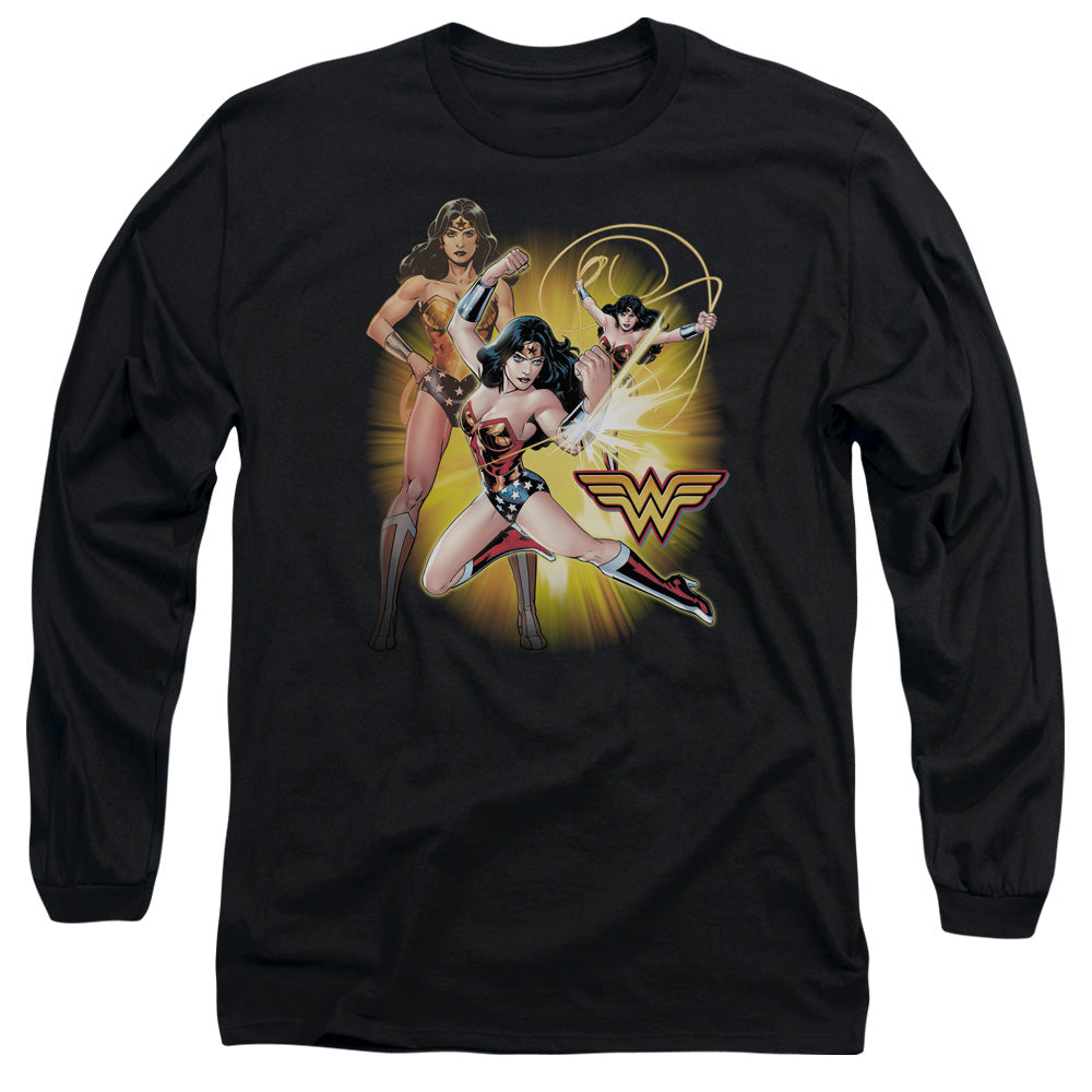 Justice League Wonder Woman Mens Long Sleeve Shirt Black