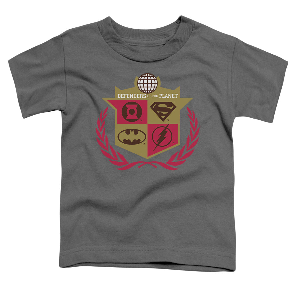 Justice League Defenders Toddler Kids Youth T Shirt Charcoal