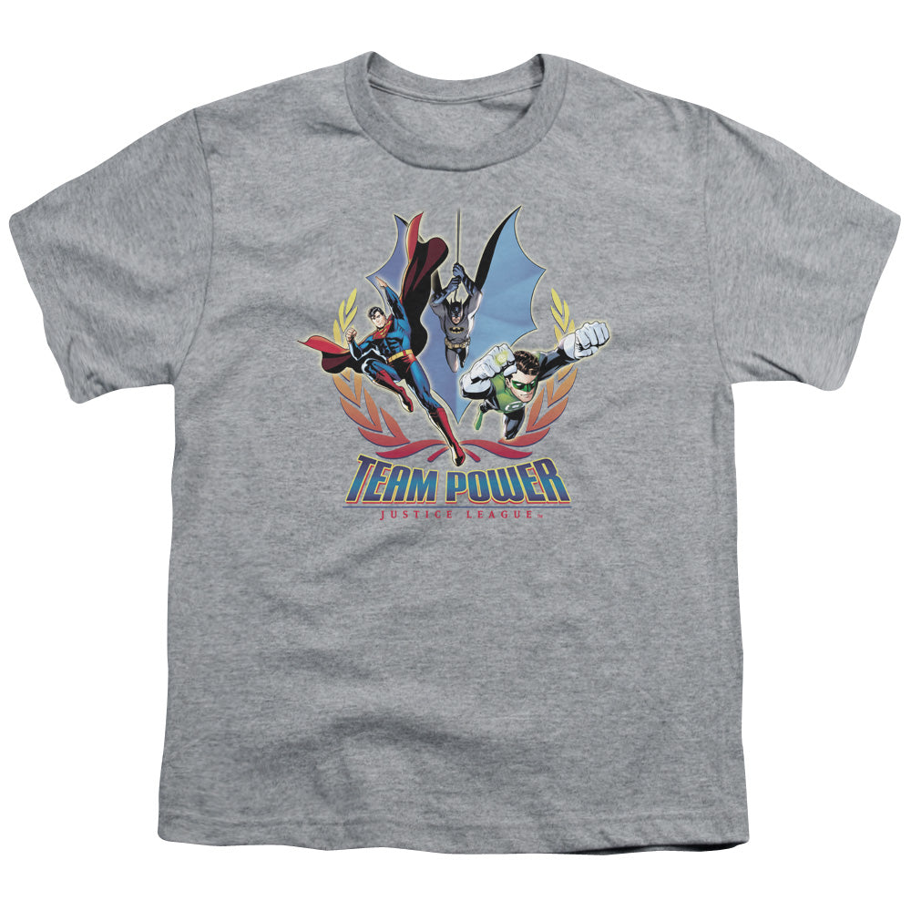 Justice League Team Power Kids Youth T Shirt Athletic Heather