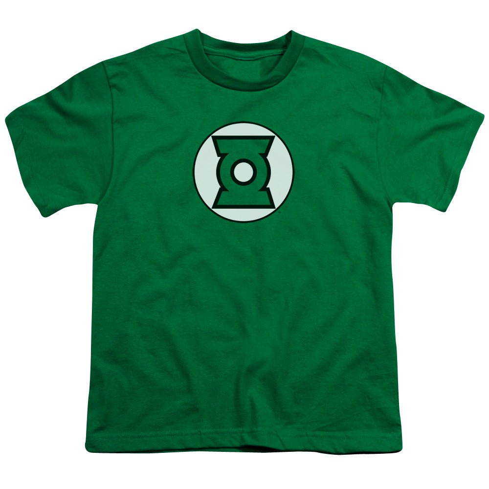 Justice League Green Lantern Logo Kids Youth T Shirt Kelly Green