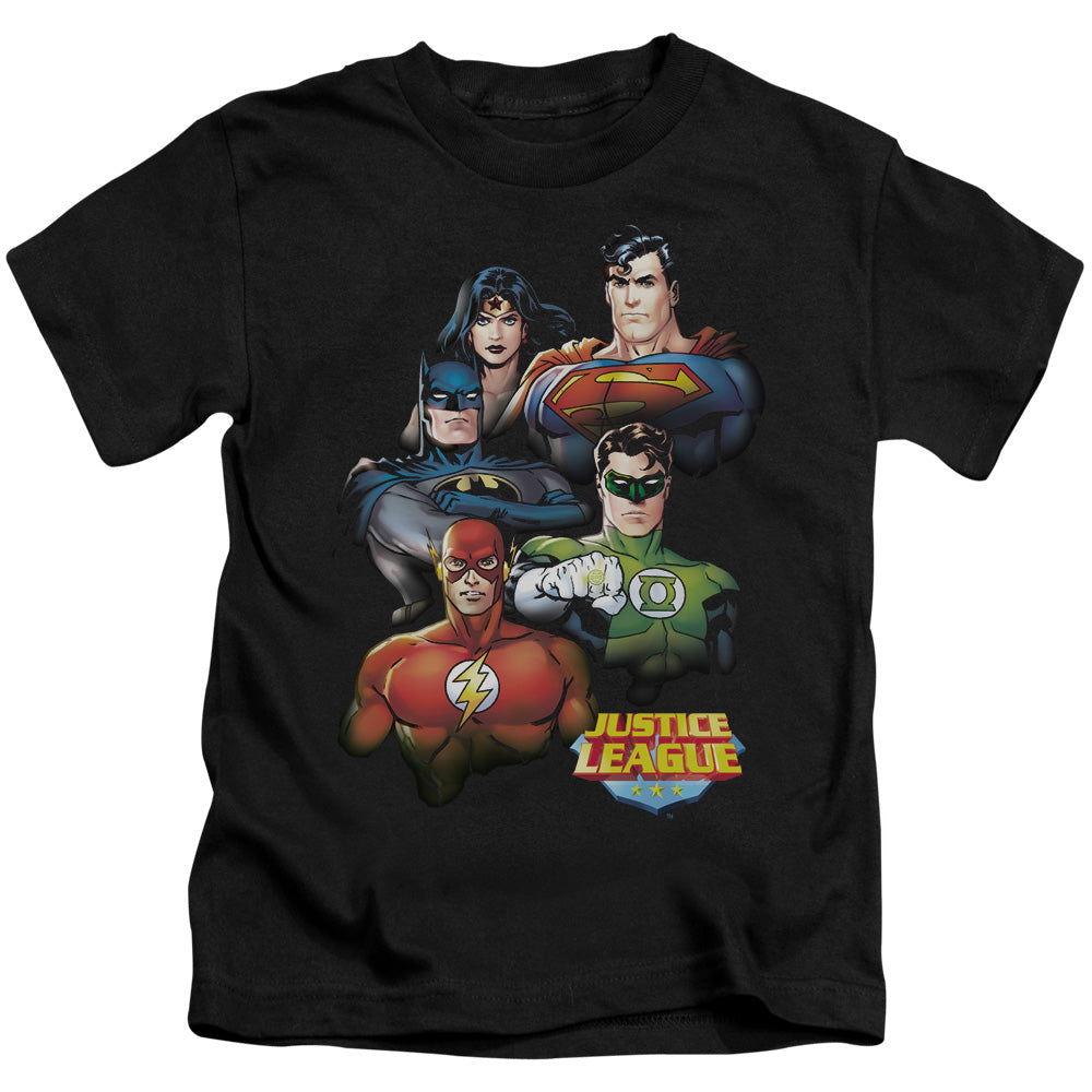 Justice League Group Portrait Juvenile Kids Youth T Shirt Black