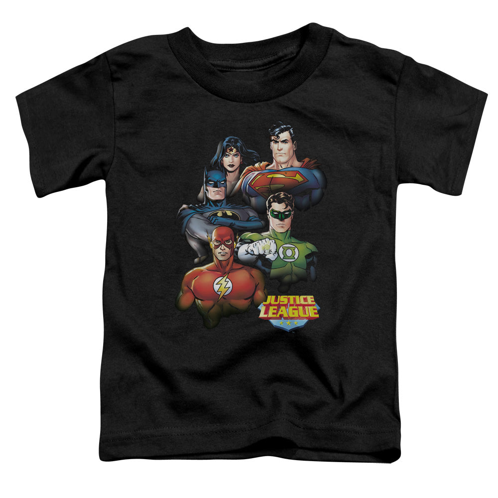 Justice League Group Portrait Toddler Kids Youth T Shirt Black