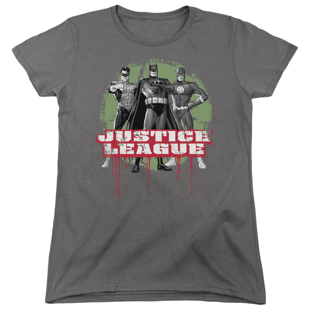 Justice League Justice League Trio Womens T Shirt Charcoal