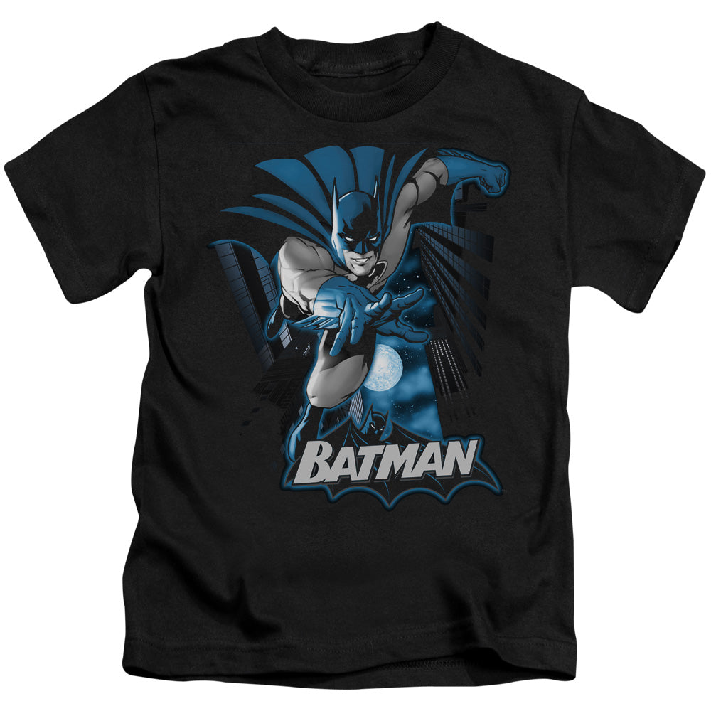 Justice League Batman Blue & Gray Juvenile Kids Youth T Shirt Black