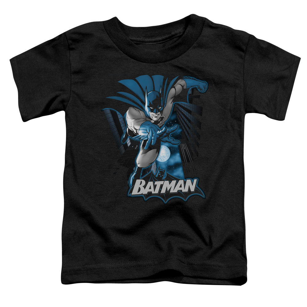 Justice League Batman Blue & Gray Toddler Kids Youth T Shirt Black