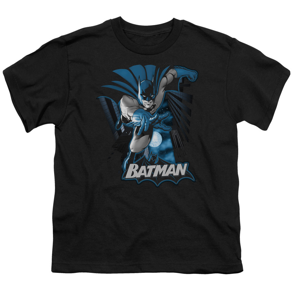 Justice League Batman Blue & Gray Kids Youth T Shirt Black