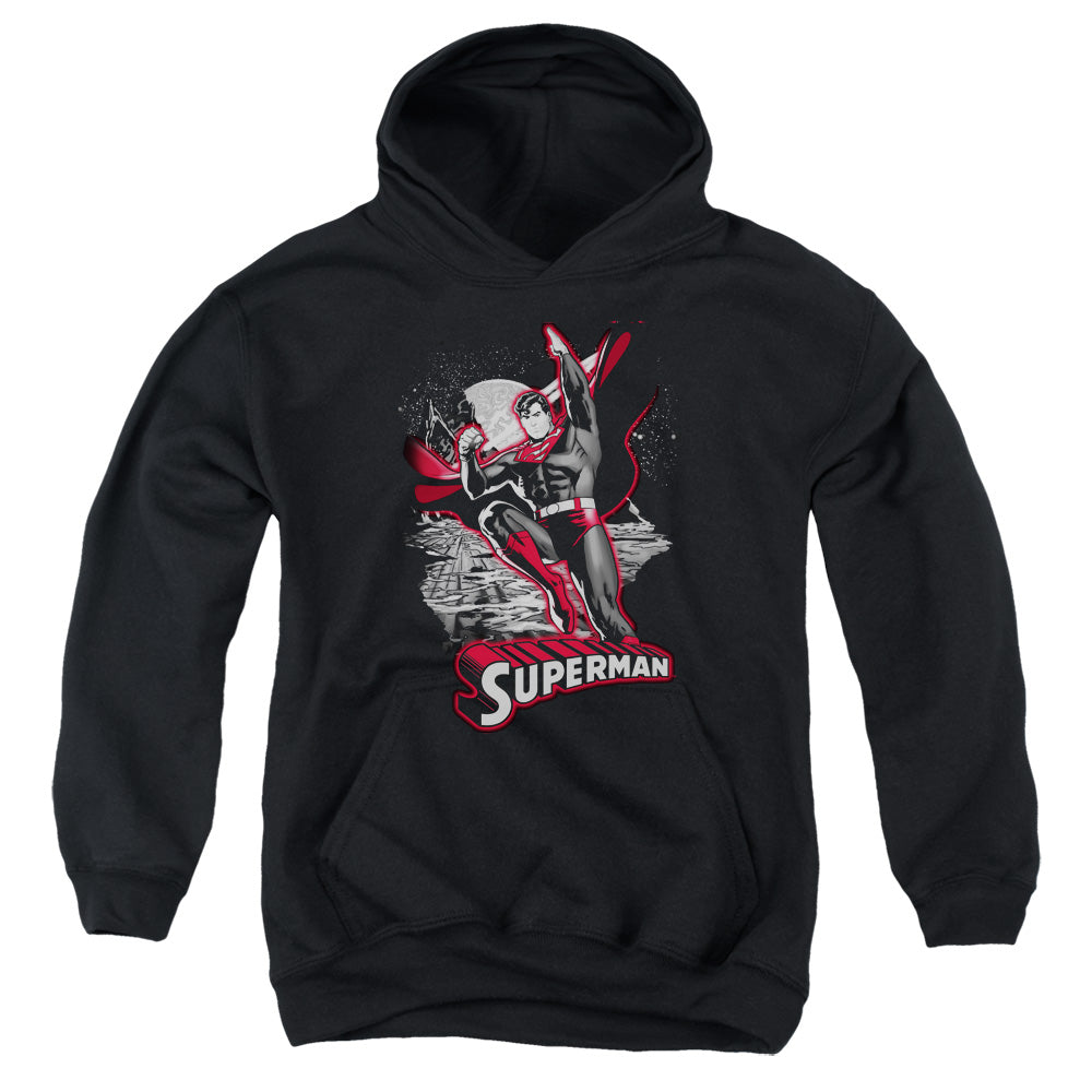 Justice League Superman Red & Gray Kids Youth Hoodie Black