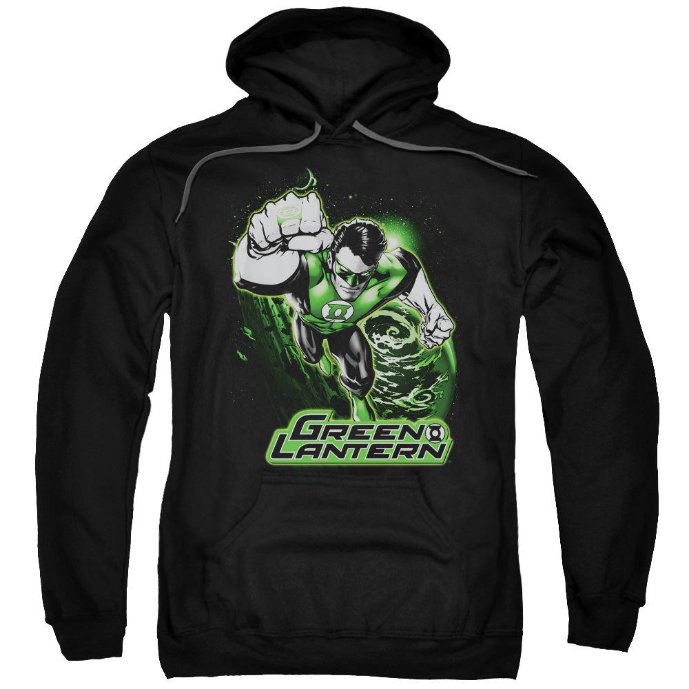 Justice League Green Lantern Green & Gray Mens Hoodie Black