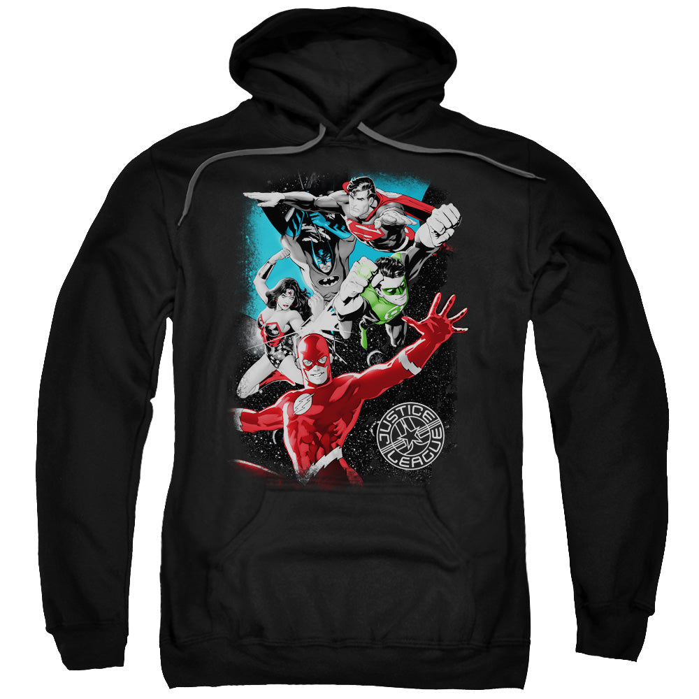 Justice League Galactic Attack Mens Hoodie Black