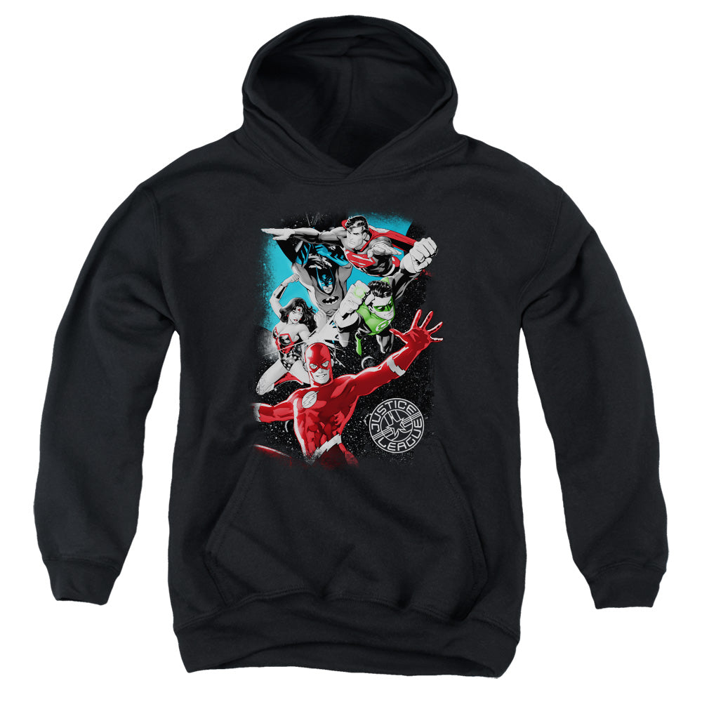 Justice League Galactic Attack Kids Youth Hoodie Black