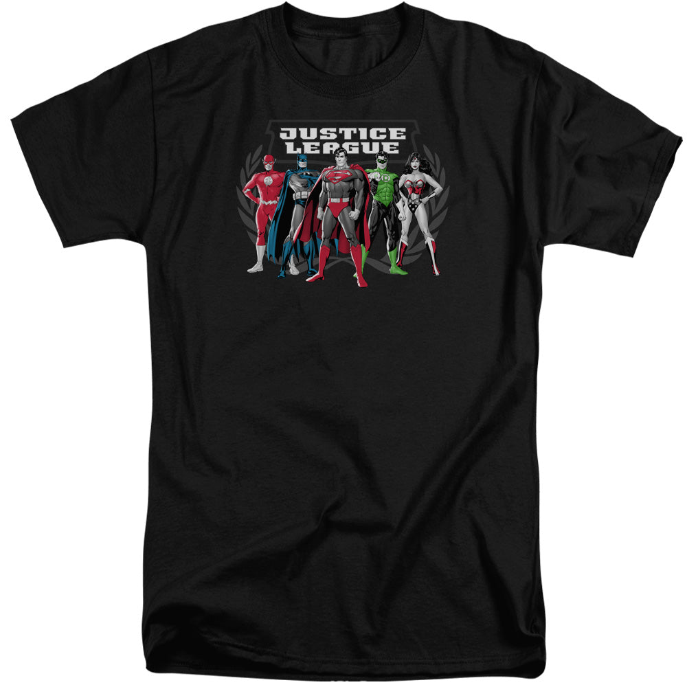 Justice League Of America The Big Five Mens Tall T Shirt Black Officially Licensed