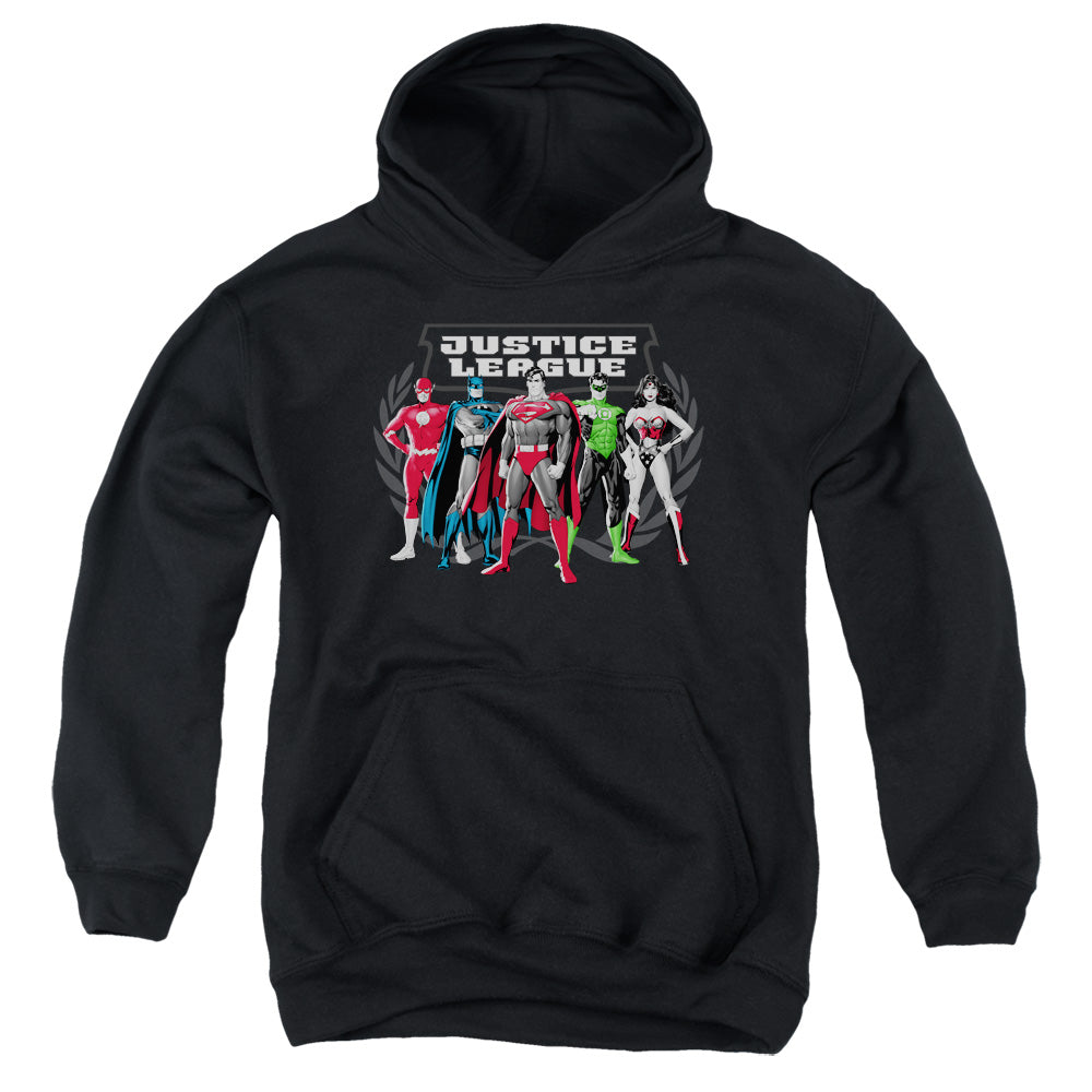 Justice League the Big Five Kids Youth Hoodie Black