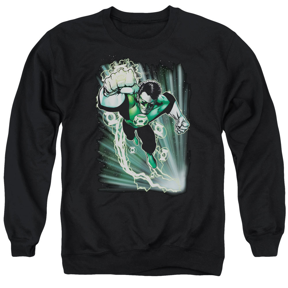 Justice League Emerald Energy Mens Crewneck Sweatshirt Black