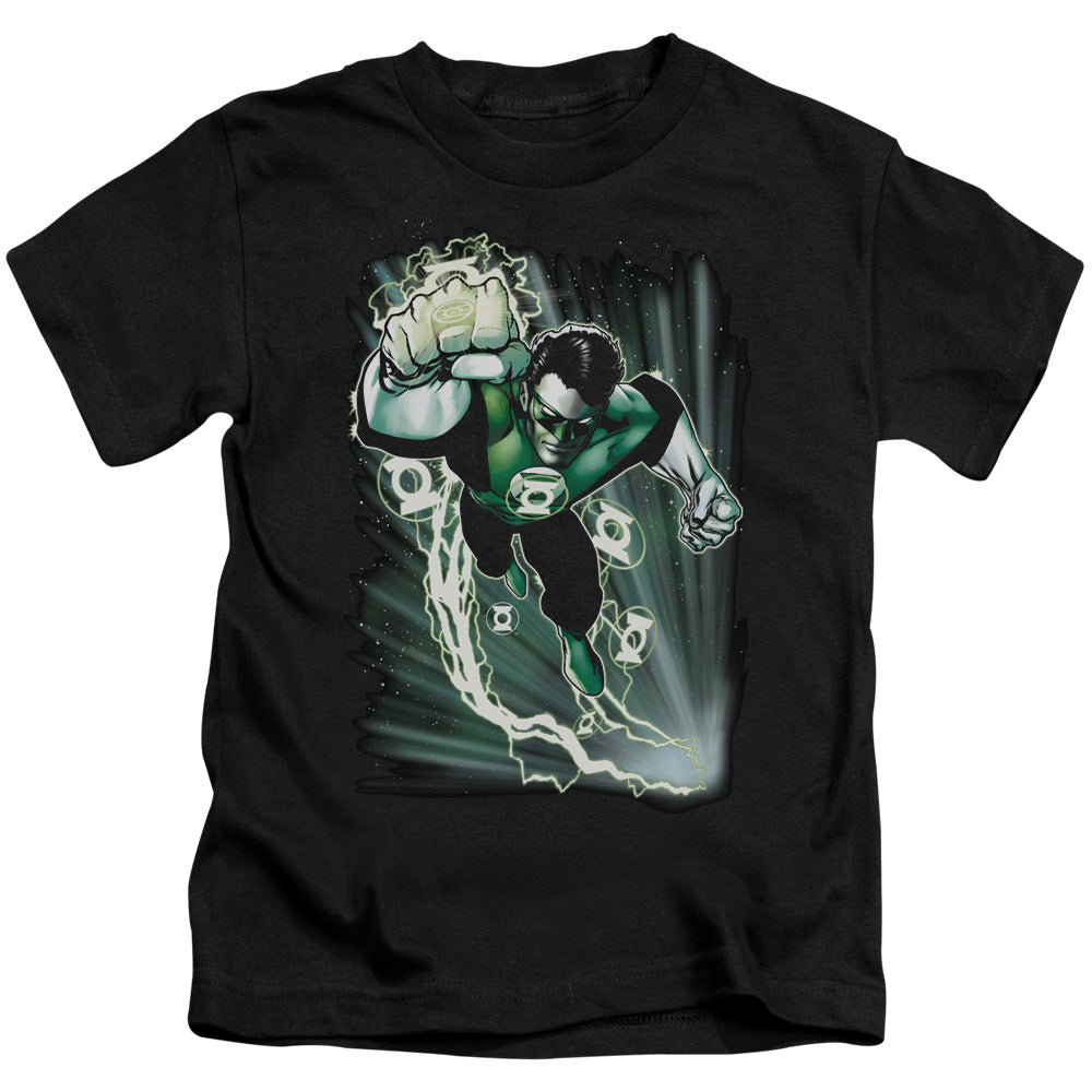 Justice League Emerald Energy Juvenile Kids Youth T Shirt Black