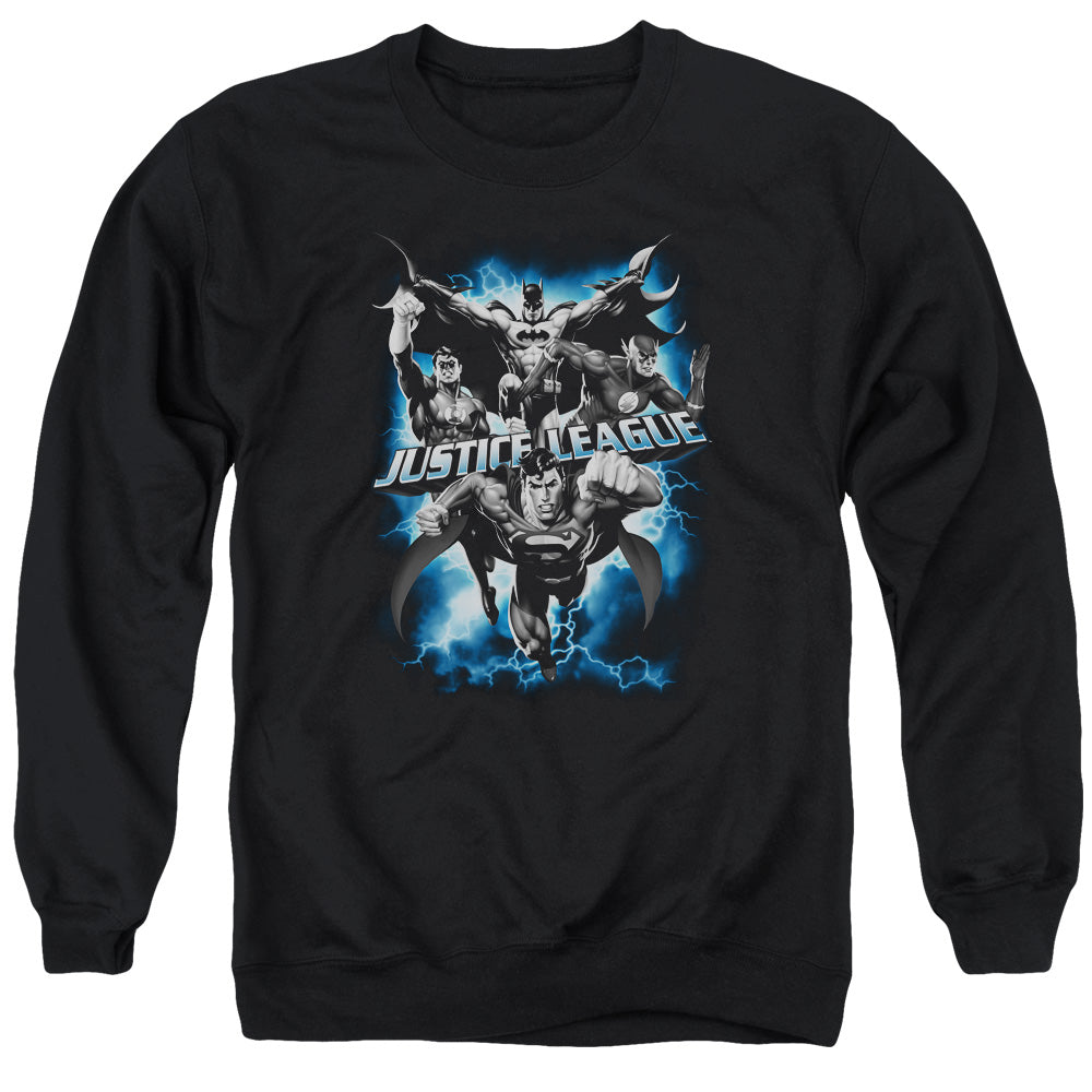 Justice League Justice Storm Mens Crewneck Sweatshirt Black