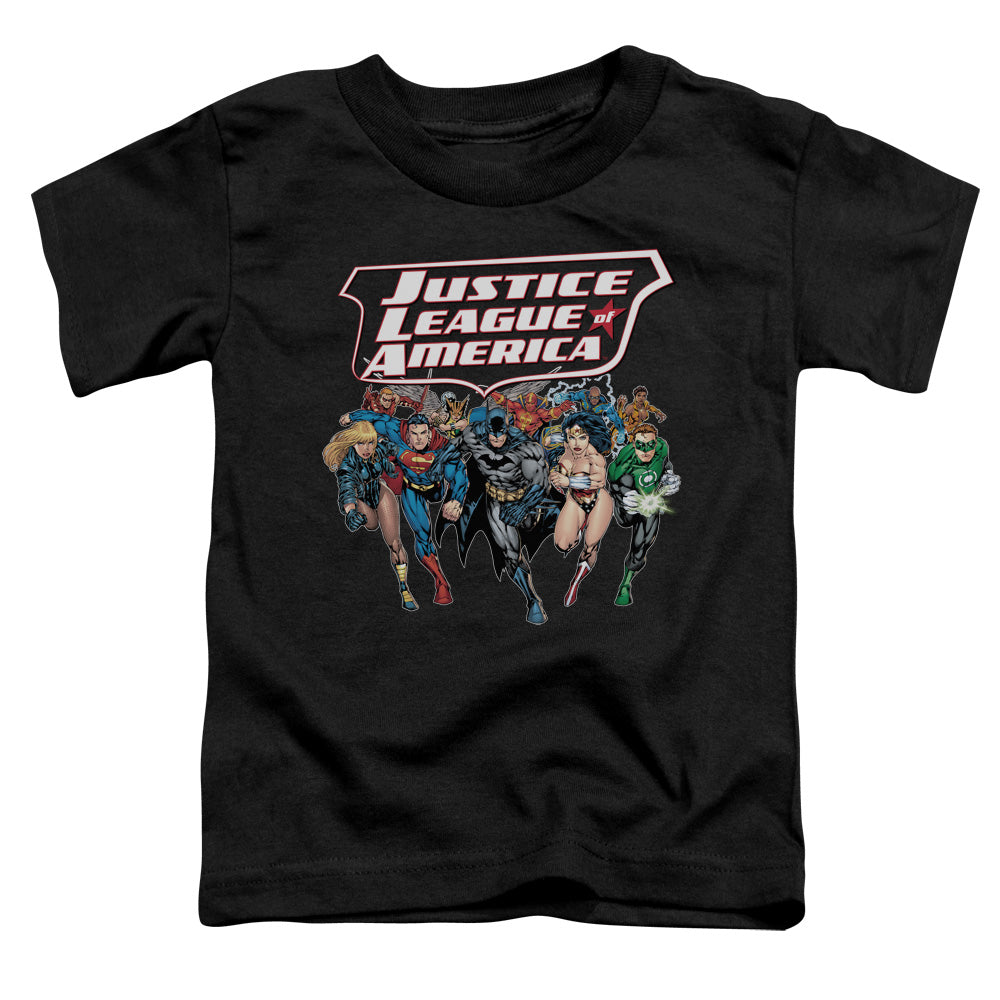 Justice League Charging Justice Toddler Kids Youth T Shirt Black