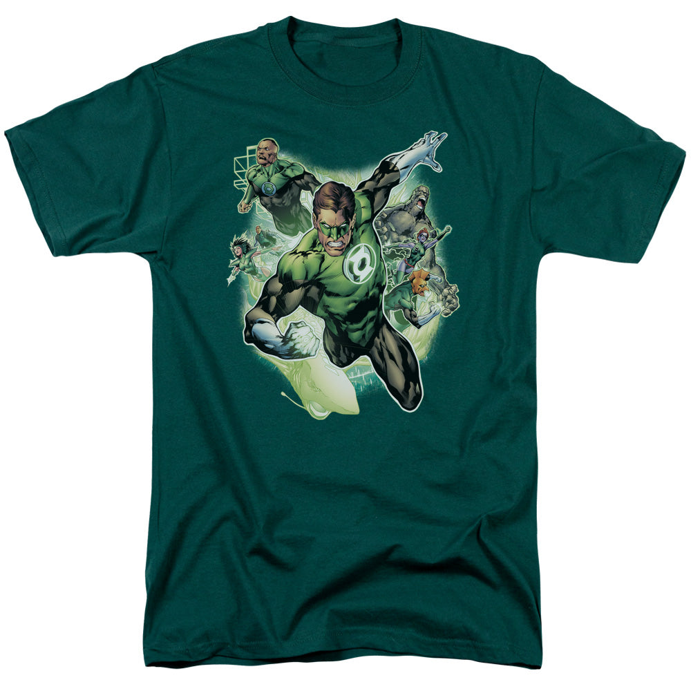 Justice League Flying Corps Mens T Shirt Hunter Green