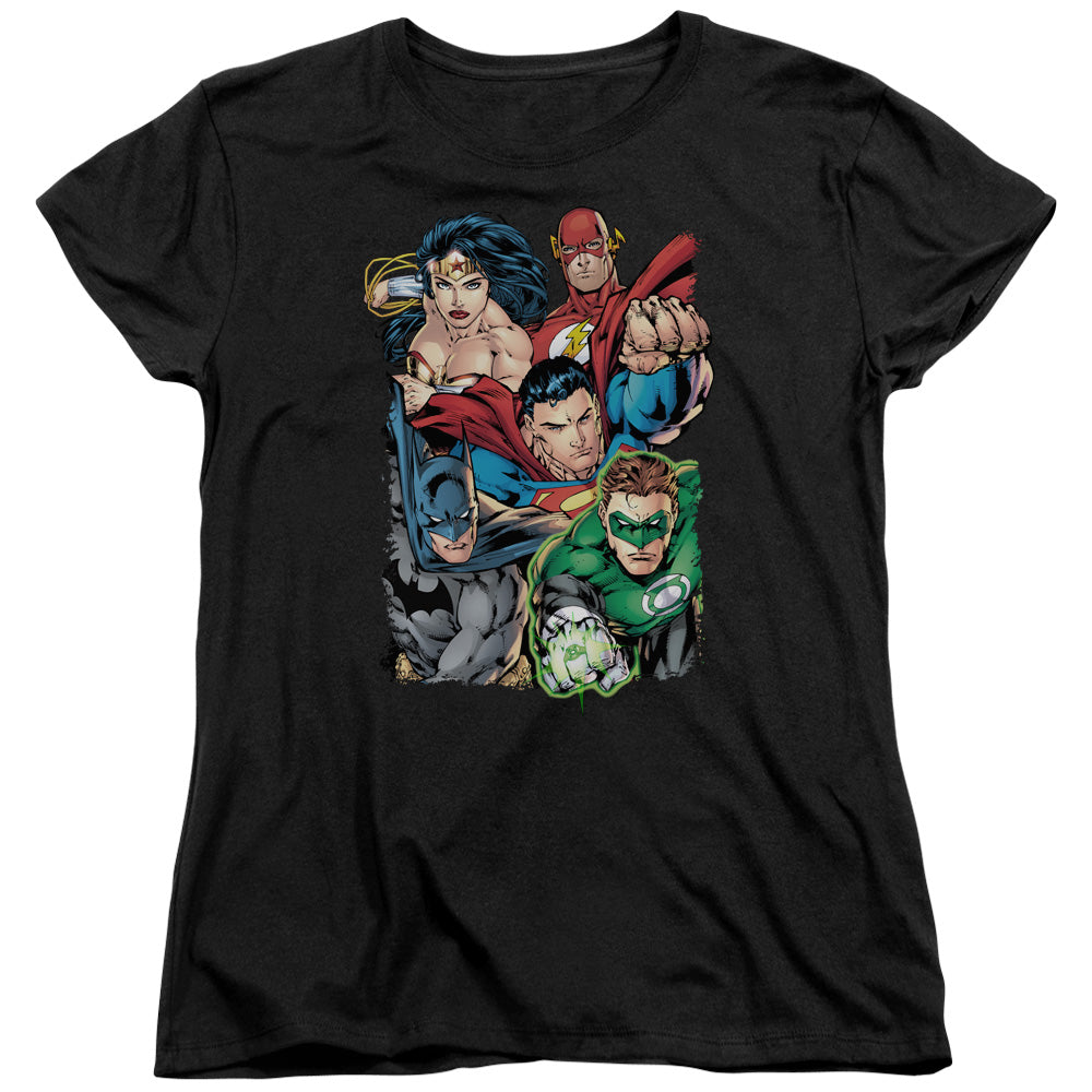 Justice League Break Free Womens T Shirt Black