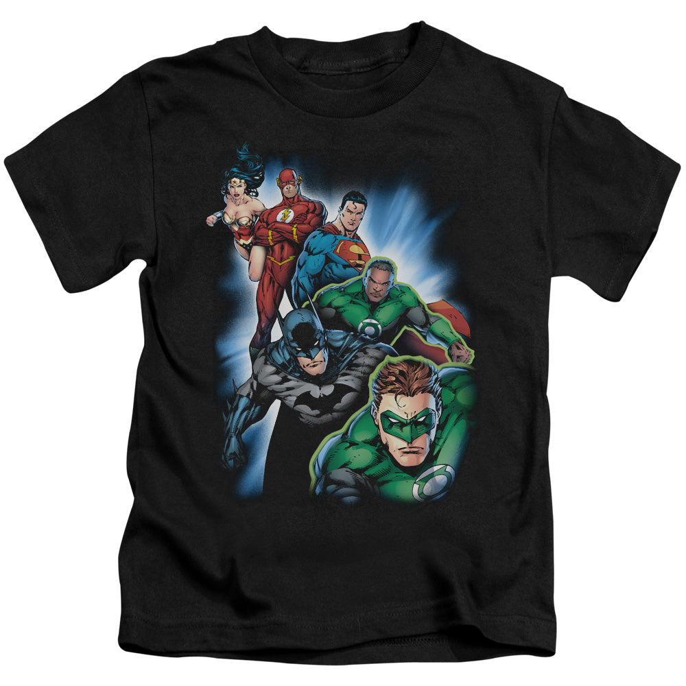 Justice League Heroes Unite Juvenile Kids Youth T Shirt Black