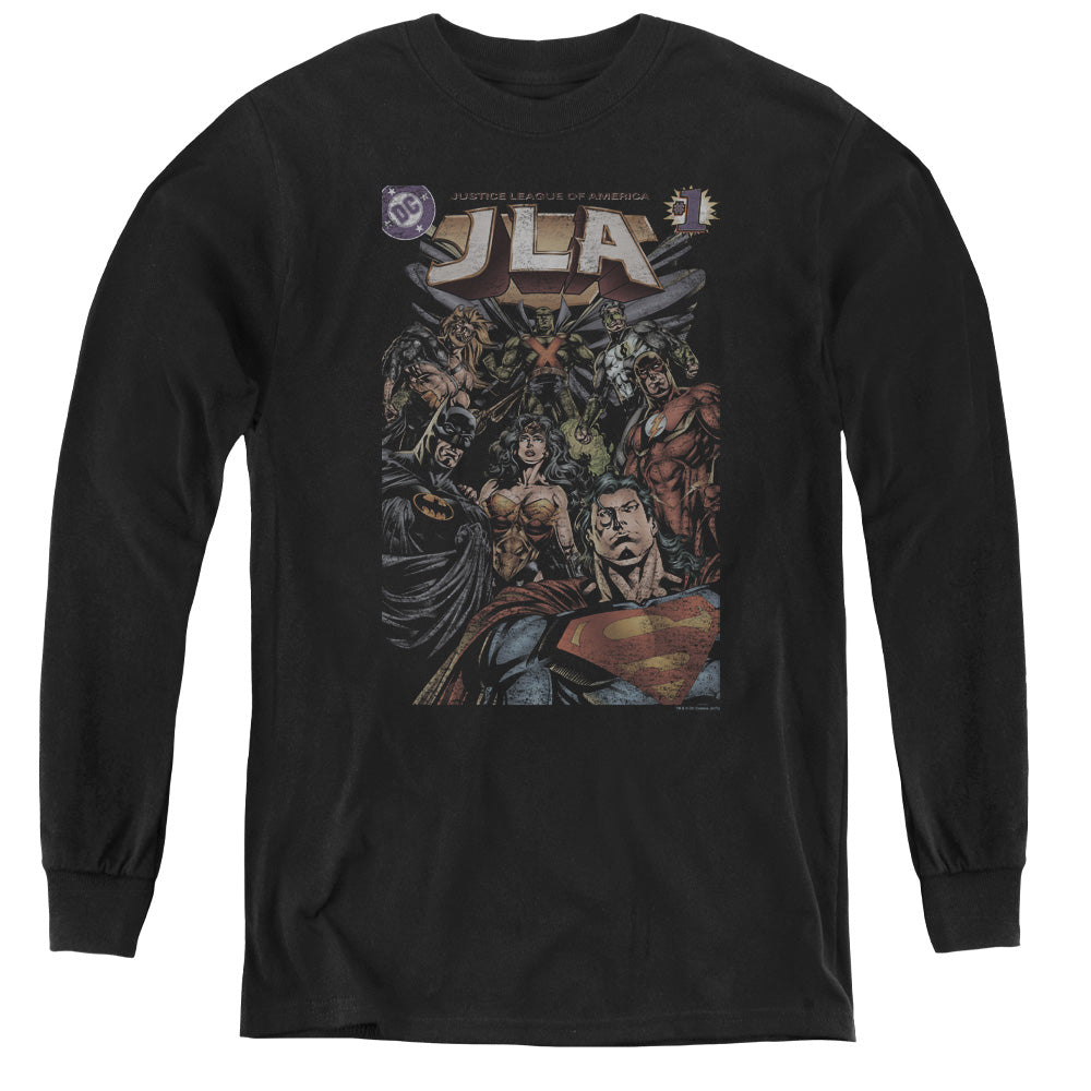 Justice League #1 Cover Long Sleeve Kids Youth T Shirt Black