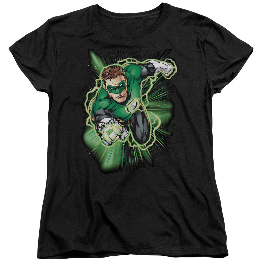Justice League Green Lantern Energy Womens T Shirt Black