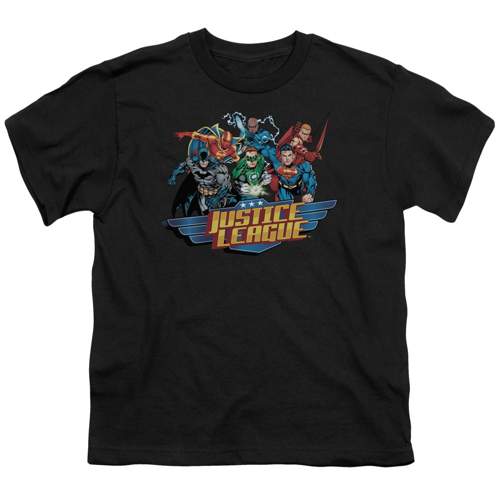 Justice League Ready to Fight Kids Youth T Shirt Black