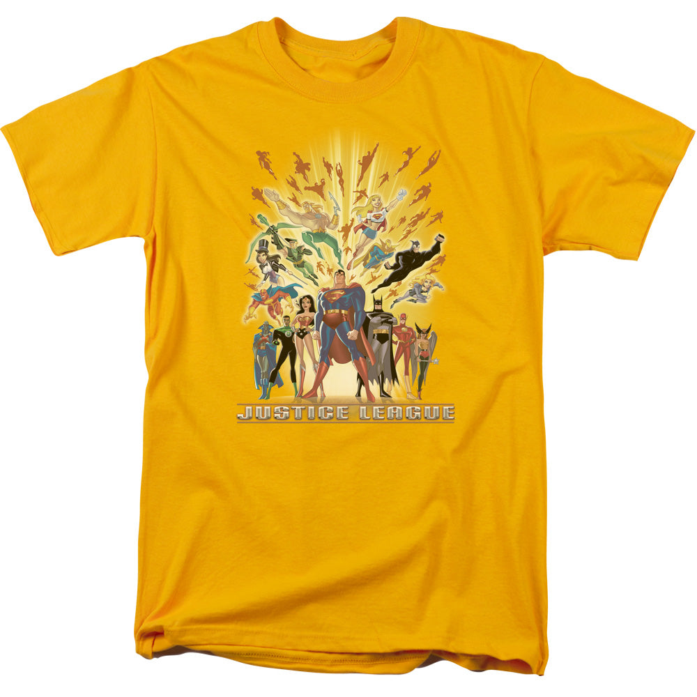 Justice League United Mens T Shirt Gold