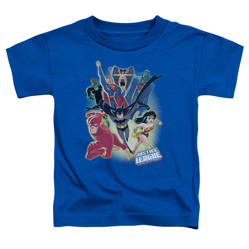 Justice League Unlimited Toddler Kids Youth T Shirt Royal Blue