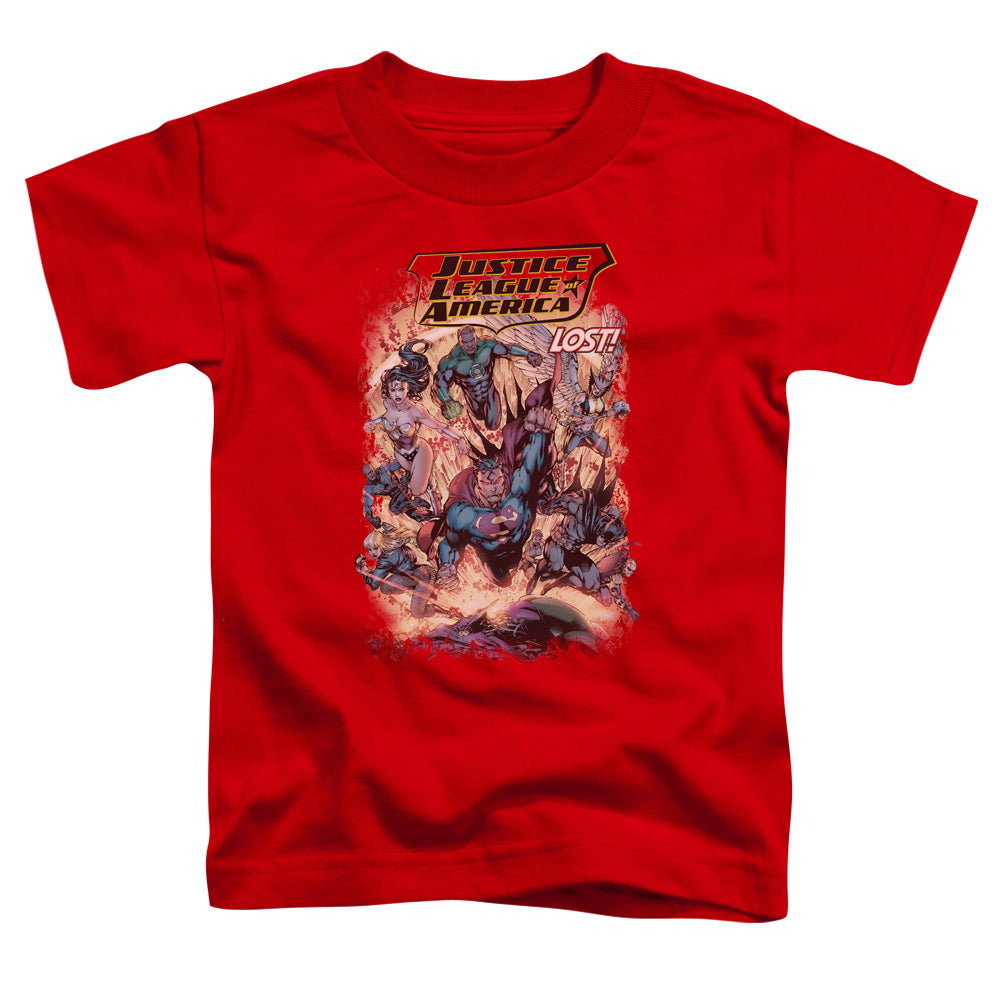 Justice League Lost Toddler Kids Youth T Shirt Red