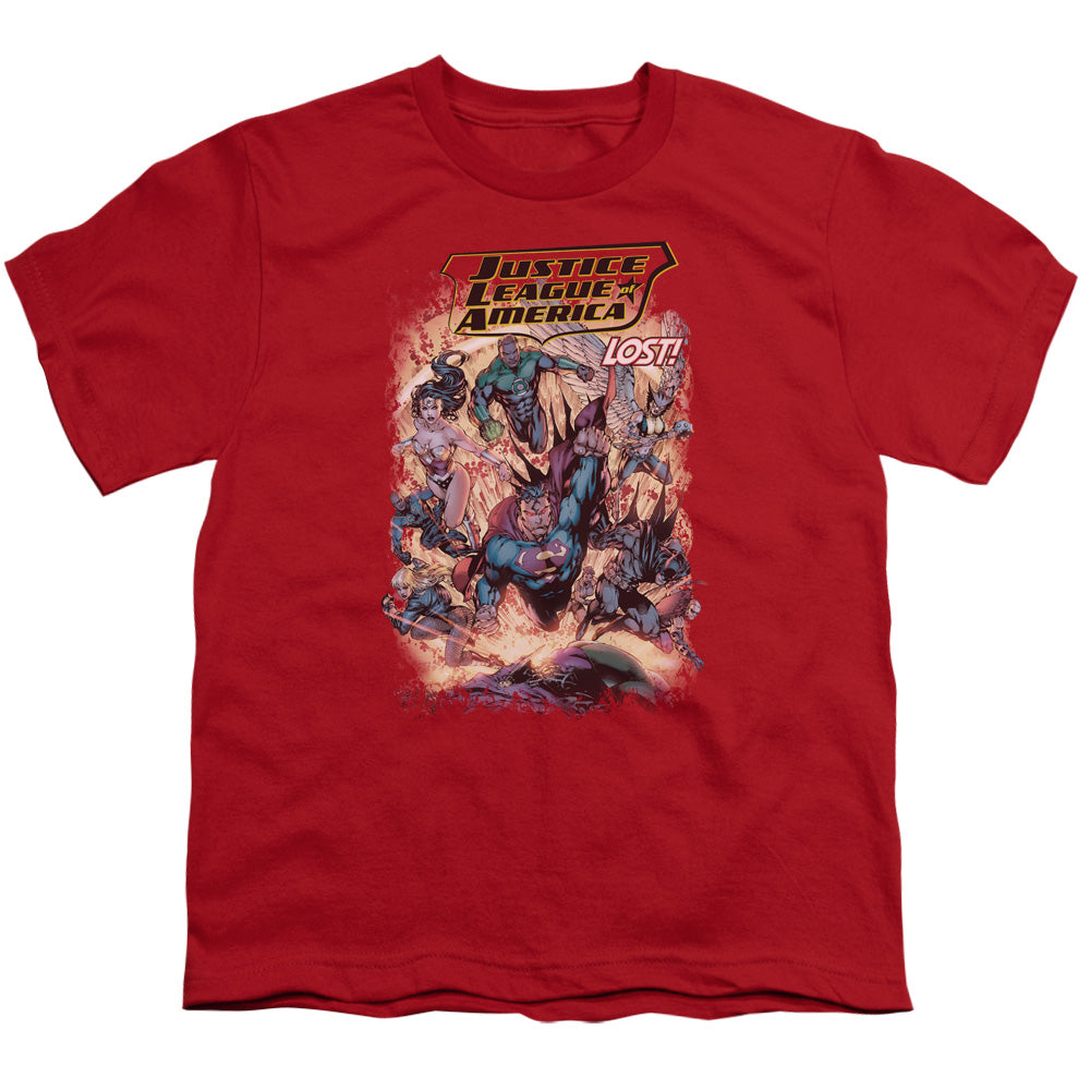 Justice League Lost Kids Youth T Shirt Red
