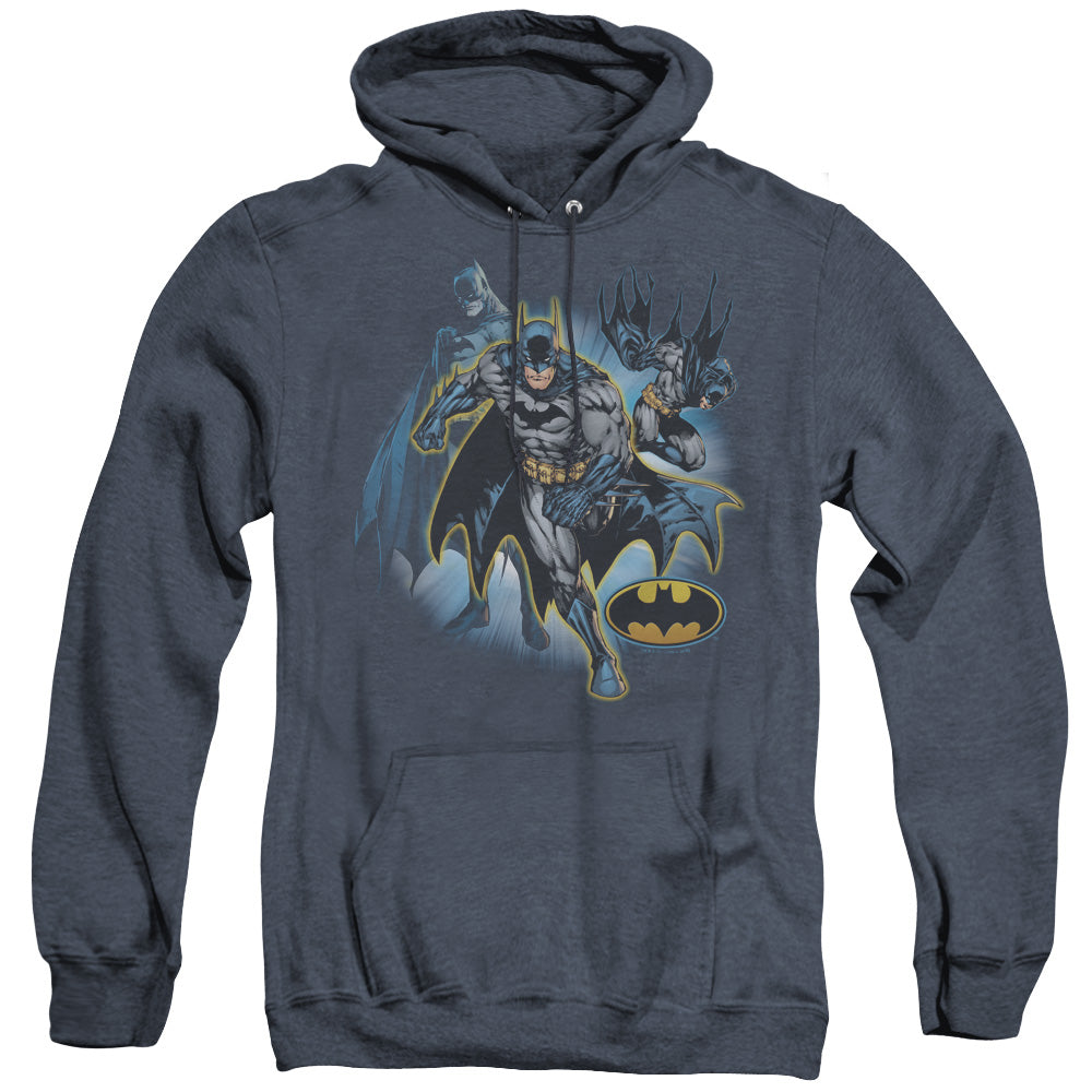 Justice League Batman Collage Heather Mens Hoodie Navy Blue