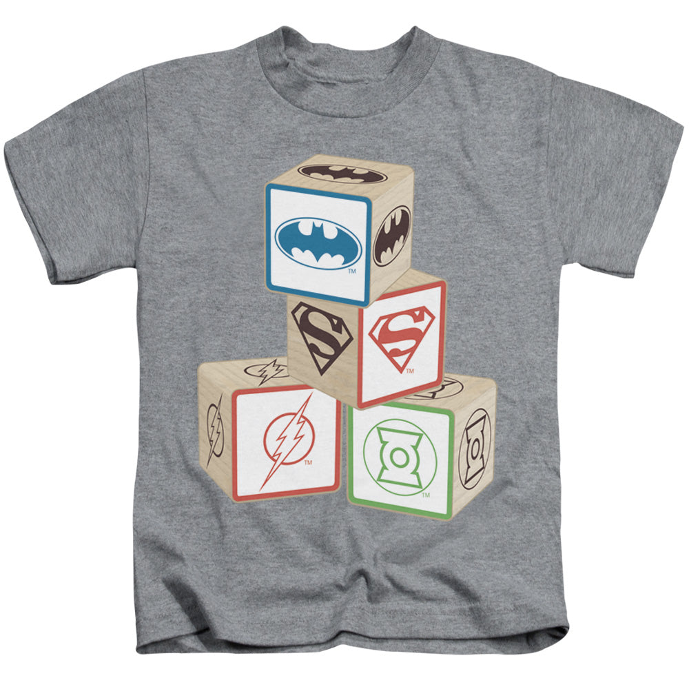 Justice League Baby Block Juvenile Kids Youth T Shirt Athletic Heather