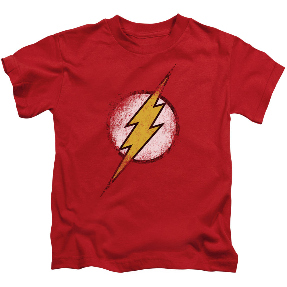 Justice League Destroyed Flash Logo Juvenile Kids Youth T Shirt Red