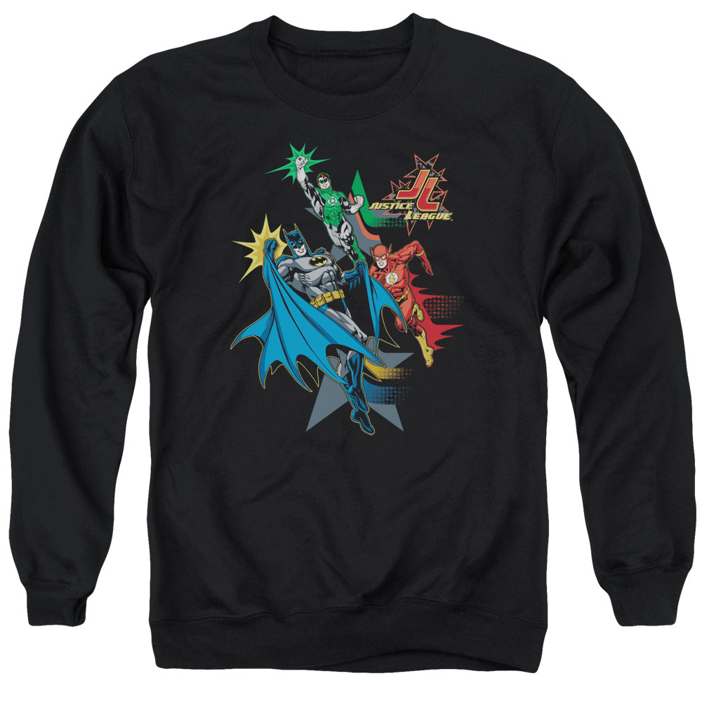 Justice League Action Stars Mens Crewneck Sweatshirt Black