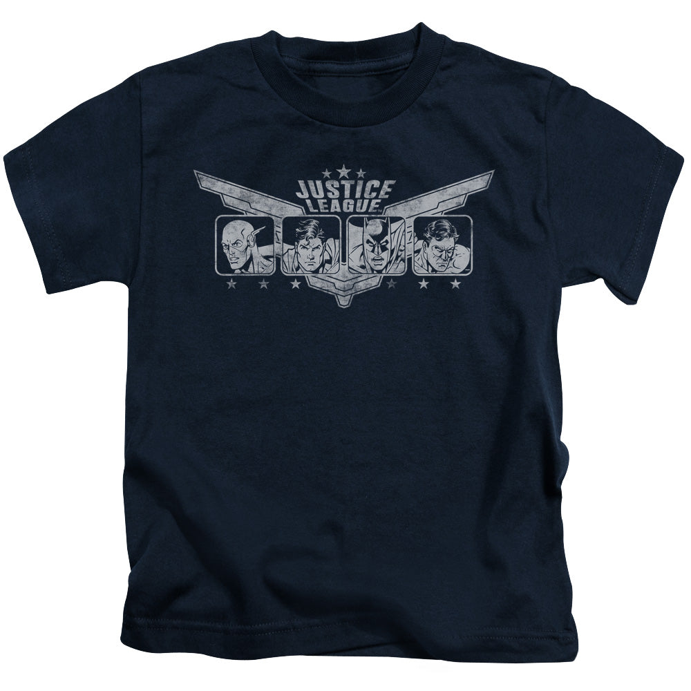 Justice League Justice Wings Juvenile Kids Youth T Shirt Navy Blue