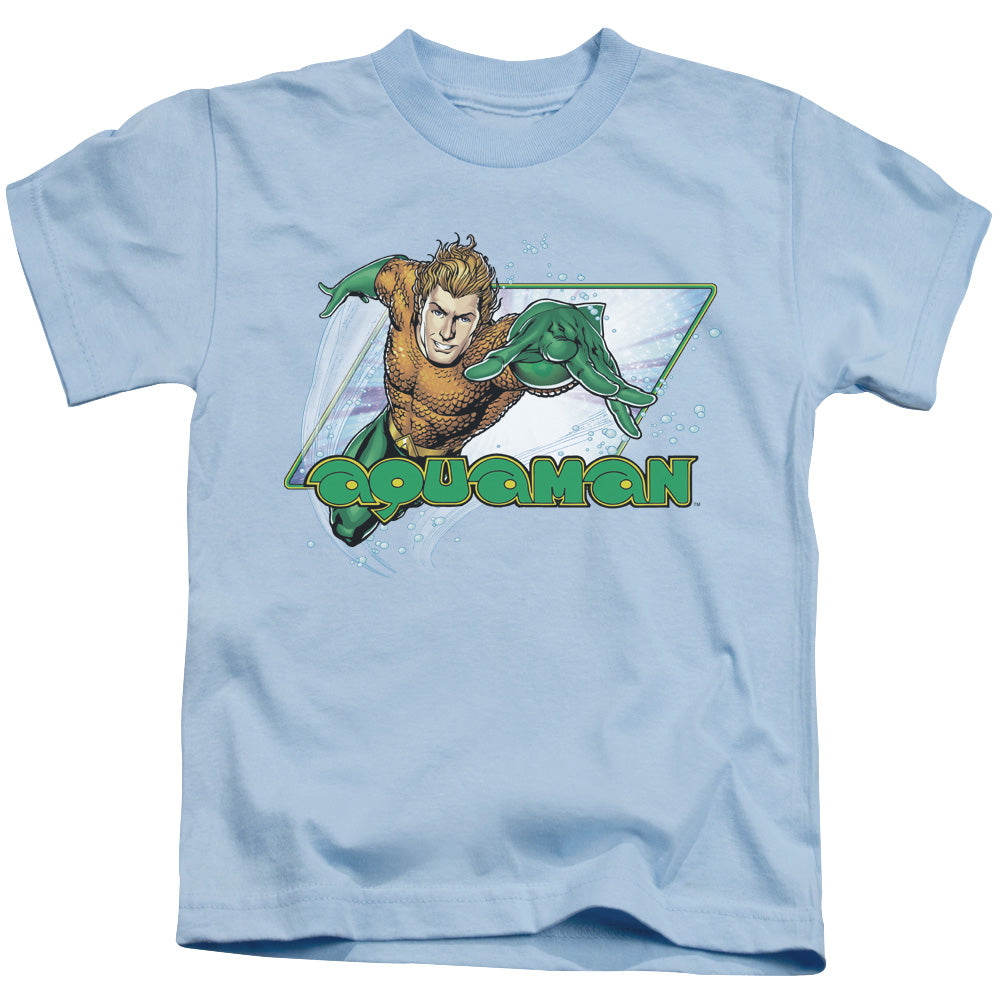 Justice League Aquaman Juvenile Kids Youth T Shirt Light Blue