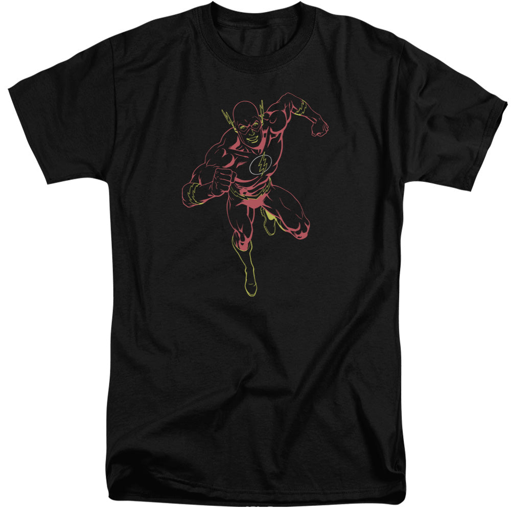 Justice League Of America Neon Flash Mens Tall T Shirt Black Officially Licensed